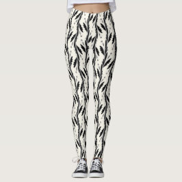 Patroon voor decoratieve zwarte wijnstokken leggings