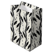 Patroon voor decoratieve zwarte wijnstokken medium cadeauzakje (Voorkant Gekanteld)