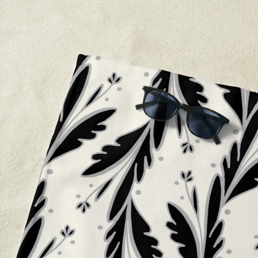 Patroon voor decoratieve zwarte wijnstokken strandlaken (In situ)