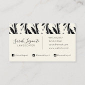 Patroon voor decoratieve zwarte wijnstokken visitekaartje (Achterkant)