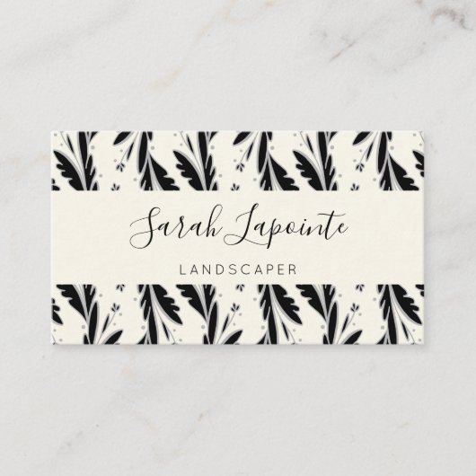 Patroon voor decoratieve zwarte wijnstokken visitekaartje (Voorkant)