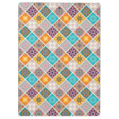 Patroon voor donkerbruine turquoise mandala klembord (Achterkant)