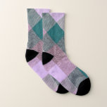 Patroon voor driehoekspatroon sokken<br><div class="desc">Unieke lavender- en groene driehoekspatronen maken sokken voor een nieuwe,  moderne draai op een gipsplaat!</div>