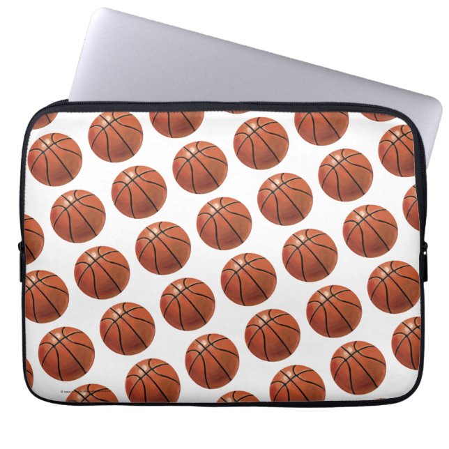 Patroon voor gebilderd basketbal laptop sleeve (Voorkant)
