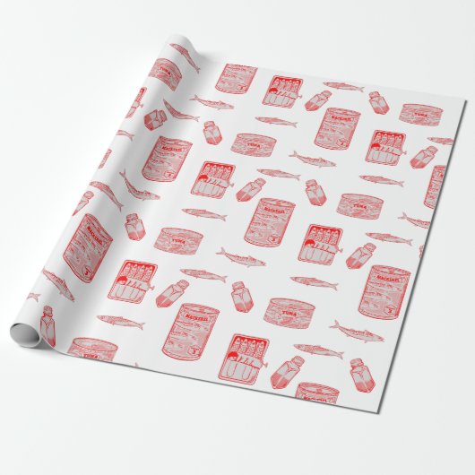 Patroon voor geblindeerde vis cadeaupapier (Uitgerold)