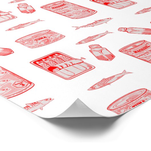 Patroon voor geblindeerde vis poster (Hoek)