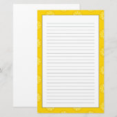 Patroon voor geel ananasappel briefpapier (Voorkant / Achterkant)