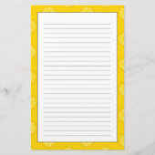 Patroon voor geel ananasappel briefpapier (Voorkant)