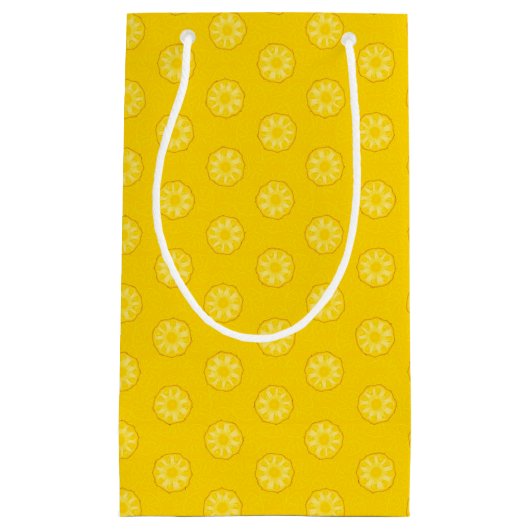 Patroon voor geel ananasappel klein cadeauzakje (Voorkant)