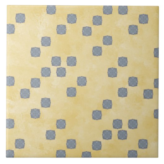 Patroon voor gele en blauwe hedendaagse pols tegeltje (Voorkant)