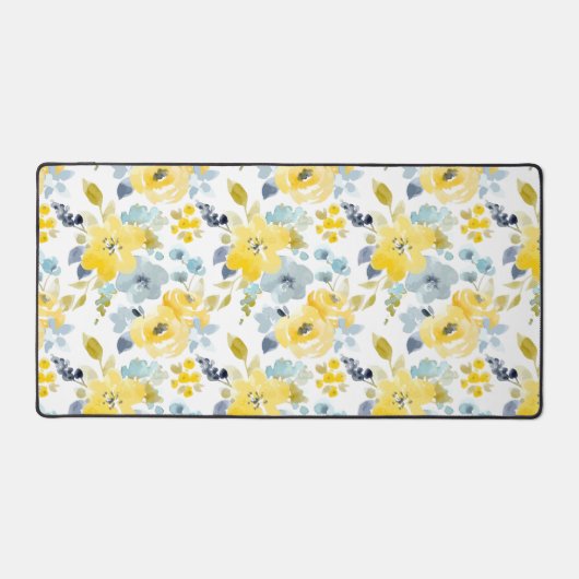 Patroon voor gele en blauwe Waterverf Bureaumat (Voorkant)