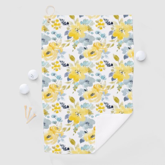 Patroon voor gele en blauwe Waterverf Golfhanddoek (Insitu)