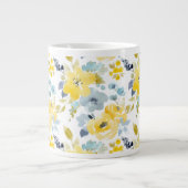 Patroon voor gele en blauwe Waterverf Grote Koffiekop (Voorkant)