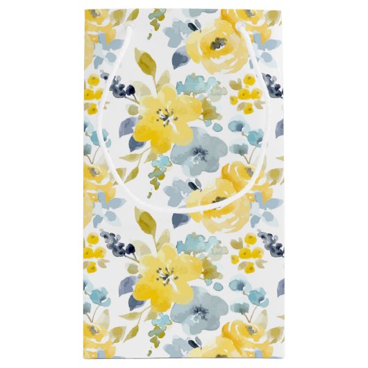 Patroon voor gele en blauwe Waterverf Klein Cadeauzakje (Achterkant)