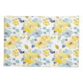 Patroon voor gele en blauwe Waterverf Kussensloop (Achterkant-Links)