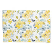 Patroon voor gele en blauwe Waterverf Kussensloop (Voorkant-Links)