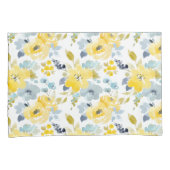 Patroon voor gele en blauwe Waterverf Kussensloop (Voorkant-Rechts)