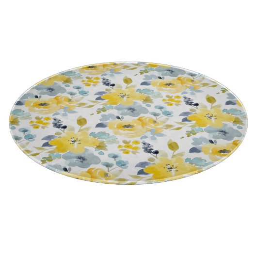 Patroon voor gele en blauwe Waterverf Snijplank (Hoek)