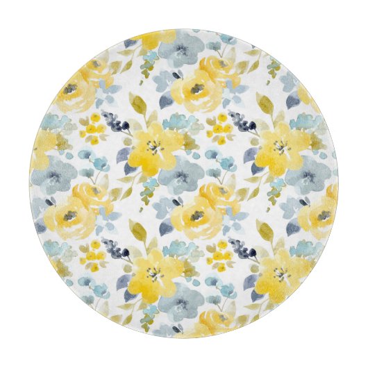 Patroon voor gele en blauwe Waterverf Snijplank (Voorkant)