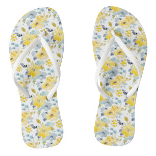Patroon voor gele en blauwe Waterverf Teenslippers