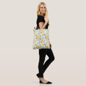 Patroon voor gele en blauwe Waterverf Tote Bag (Op model)