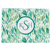 Patroon voor gele en groene tropische bladluis large cadeautasje (Achterkant)