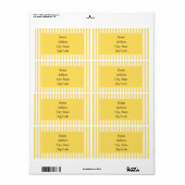 Patroon voor gele en witte strepen etiket (Full Sheet)