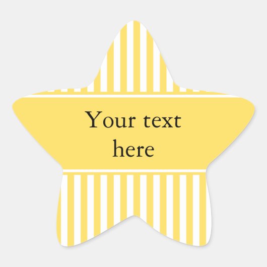 Patroon voor gele en witte strepen ster sticker (Voorkant)