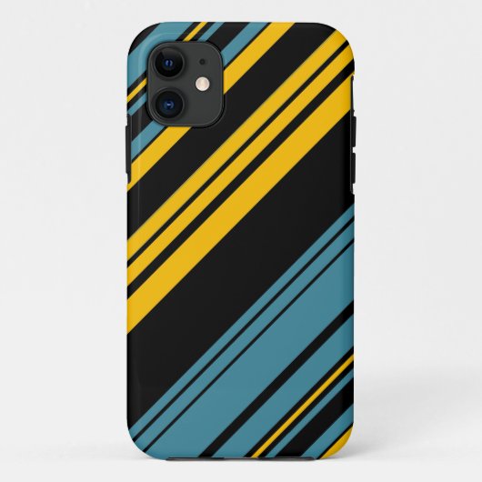 Patroon voor gele, zwarte en blauwe strepen 2 Case-Mate iPhone case (Achterkant)