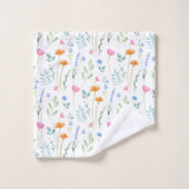 Patroon voor gemengde Waterverf wilde bloemen Bad Handdoek (Wasdoekje)