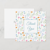 Patroon voor gemengde Waterverf wilde bloemen Bedankkaart (Voorkant / Achterkant)