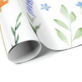Patroon voor gemengde Waterverf wilde bloemen Cadeaupapier (Rol Hoek)