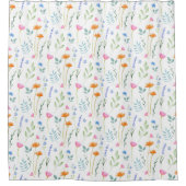 Patroon voor gemengde Waterverf wilde bloemen Douchegordijn (Voorkant)