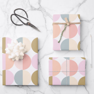 Patroon voor geometrische cirkels pasta  inpakpapier vel