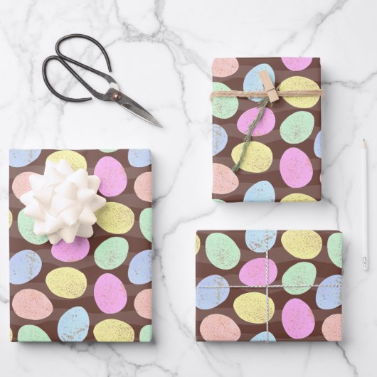 Patroon voor gespikkelde Snoepjes paaseieren Inpakpapier Vel (Voorkant)