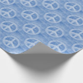 Patroon voor gevlekt blauw vredesbord cadeaupapier (Hoek)