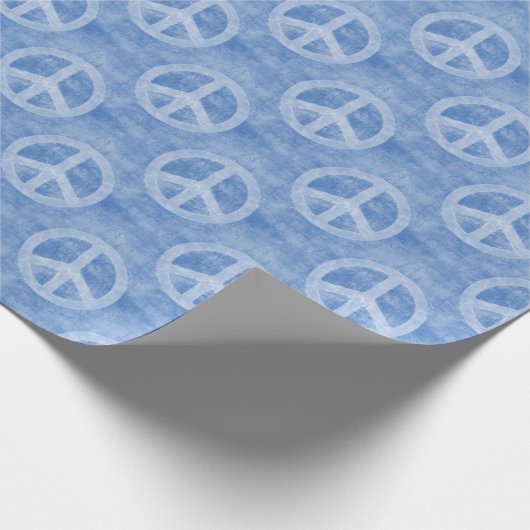 Patroon voor gevlekt blauw vredesbord cadeaupapier (Hoek)