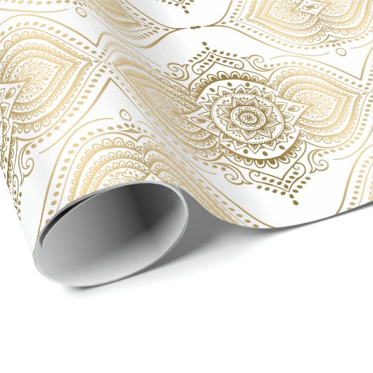 Patroon voor Gold- en White Lace-trappen Cadeaupapier (Rol Hoek)