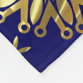 Patroon voor gouden en blauwe geometrische element fleece deken (Hoek)