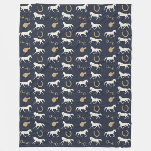 Patroon voor gouden en ivoren Engelse paarden Fleece Deken