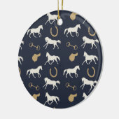 Patroon voor gouden en ivoren Engelse paarden Keramisch Ornament (Links)