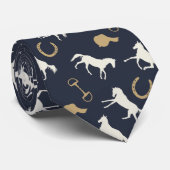 Patroon voor gouden en ivoren Engelse paarden Stropdas (Opgerold)