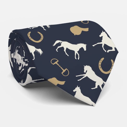Patroon voor gouden en ivoren Engelse paarden Stropdas (Opgerold)
