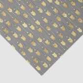 Patroon voor grijze en Faux Gold Arrows Tissuepapier (Detail)