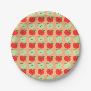 Patroon voor groene en rode appels papieren bordje