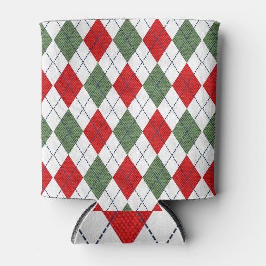 Patroon voor groene en rode Argyle Blikjeskoeler (Voorkant)