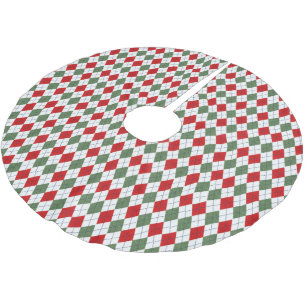 Patroon voor groene en rode Argyle Kerstboom Rok