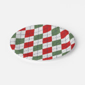 Patroon voor groene en rode Argyle Papieren Bordje (Gekanteld)