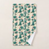 Patroon voor groene en rode cactus bad handdoek (Handdoek)