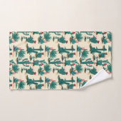 Patroon voor groene en rode cactus bad handdoek (Handdoek)